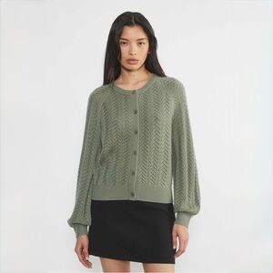 Aritzia Wilfred London 100% Merino Wool Cardigan Sage Green XS